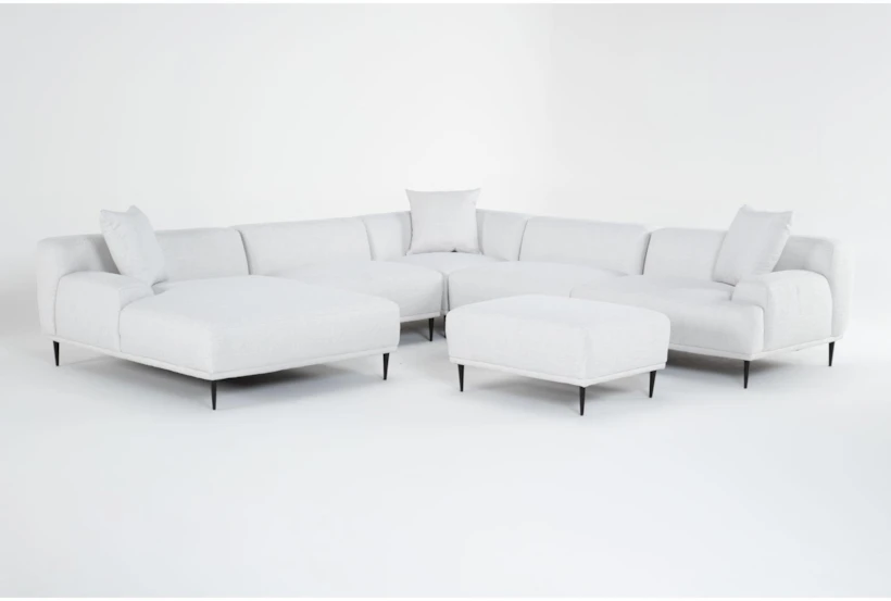 Kenai Pearl 153" 5 Piece Sectional with Left Arm Facing Chaise & Ottoman - 360