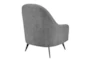 Cuomo Grey Lounge Arm Chair with Black Chrome Steel Legs - Detail