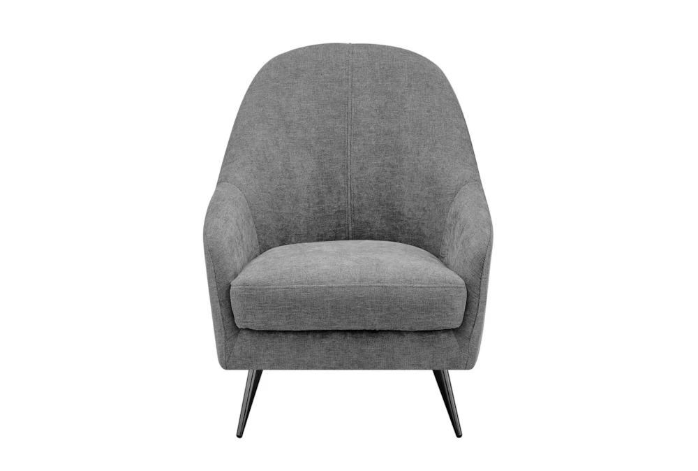 Cuomo Grey Lounge Arm Chair with Black Chrome Steel Legs