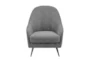 Cuomo Grey Lounge Arm Chair with Black Chrome Steel Legs - Signature