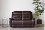 Theo Leather 64" Power Reclining Loveseat with Power Headrest & USB - Room