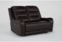 Theo Leather 64" Power Reclining Loveseat with Power Headrest & USB - Side