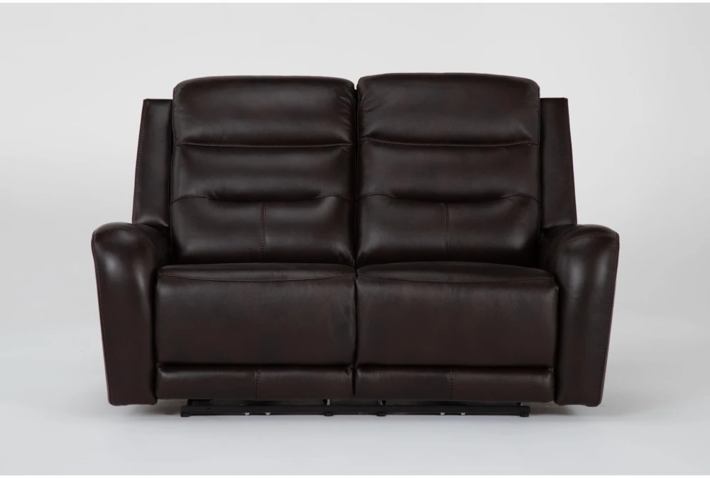 Theo Leather 64" Power Reclining Loveseat with Power Headrest & USB