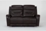 Theo Leather 64" Power Reclining Loveseat with Power Headrest & USB - Signature