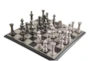 17X17 Silver + Black Metal Chess Game Set - Material