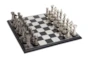 17X17 Silver + Black Metal Chess Game Set - Signature