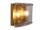 9" Antique Brass + Ice Glass 2 Light Wall Sconce - Detail