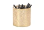 4" Gold Metal Floral Design Pencil Cup - Signature