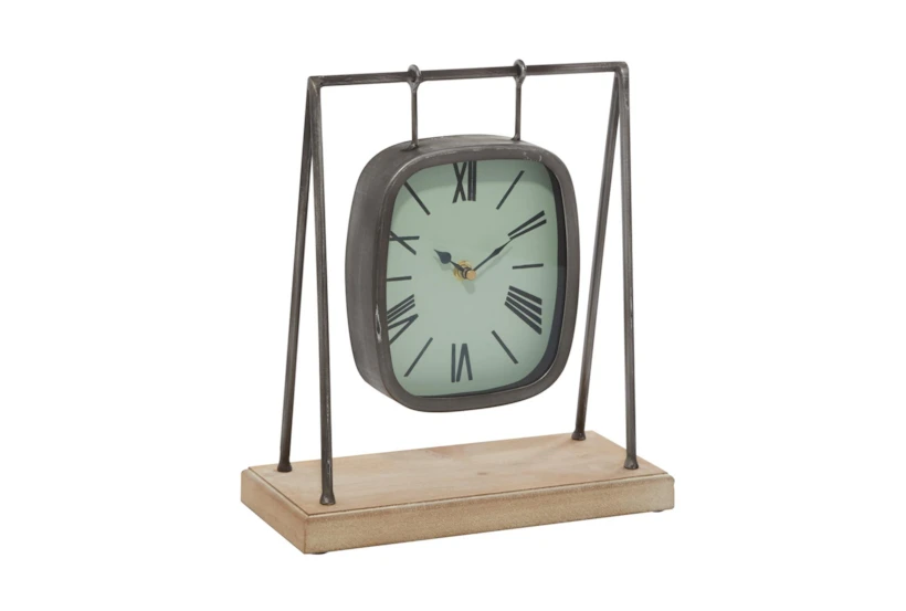 12" Gray Wood Swinging Clock - 360