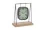 12" Gray Wood Swinging Clock - Signature