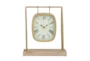 11" Gold + Wood Swinging Clock - Signature