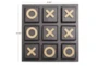 10X10 Black Wood Block Tic Tac Toe Game Set - Detail