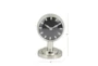 7" Silver Metal Modern Round Clock On Post - Detail