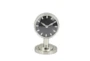 7" Silver Metal Modern Round Clock On Post - Signature