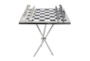 22X22 Silver + Gunmetal Chess Table Game Set - Back