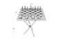 22X22 Silver + Gunmetal Chess Table Game Set - Detail