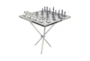 22X22 Silver + Gunmetal Chess Table Game Set - Material
