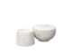 5" White Marble Footed Bowl With Lid - Detail