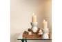 4" White Marble Taper Candle Holders Set Of 2 - Room