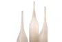 22" Warm Grey Blown Glass Vases Set Of 3 - Detail