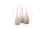 22" Warm Grey Blown Glass Vases Set Of 3 - Detail