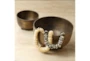 10 Inch Antique Brass Handforged Relic Bowl - Detail