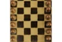 10X10 Bronze + Brown Polystone Chess Game Set - Detail