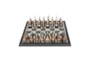 16X16 Black Aluminum + Wood Chess Game Set - Back