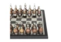 16X16 Black Aluminum + Wood Chess Game Set - Detail