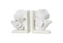7" White Coral Textured Bookends - Back