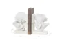 7" White Coral Textured Bookends - Detail