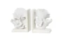 7" White Coral Textured Bookends - Material