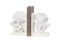7" White Coral Textured Bookends - Signature