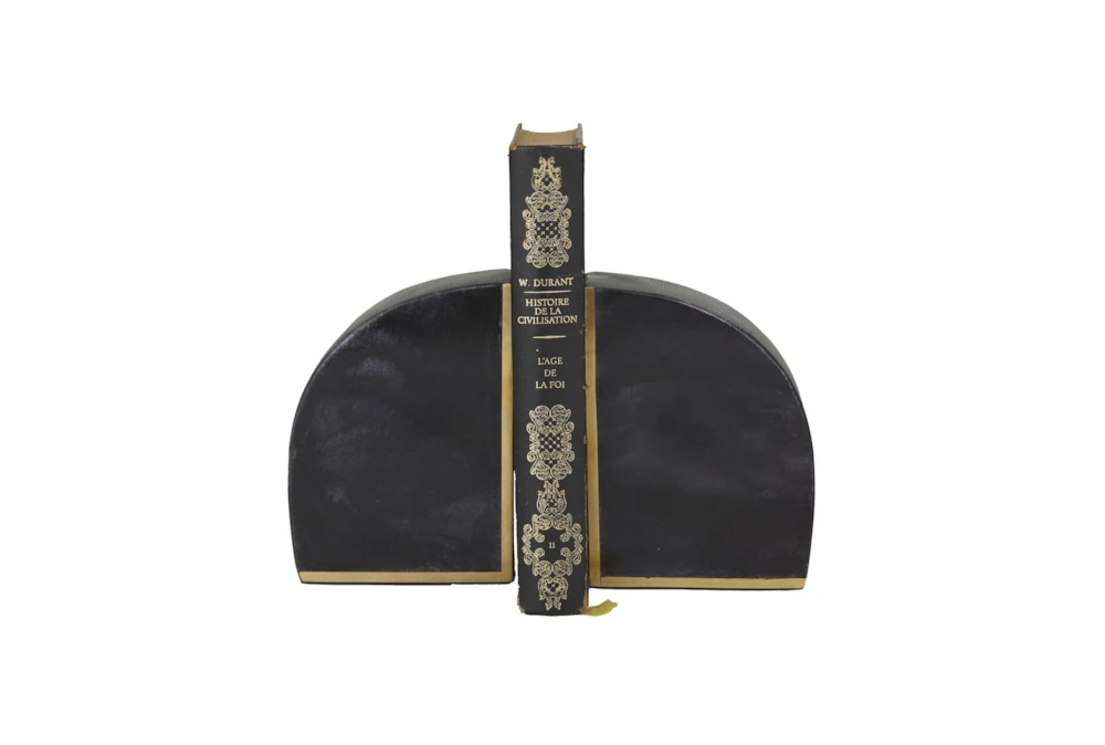 5.5" Black Marble Arch Minimalist Bookends