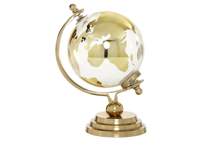 10" Gold Metallic + White Modern Globe Decor - 360
