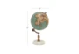 11" Teal + White Marble Globe Decor - Detail