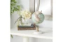 11" Teal + White Marble Globe Decor - Room