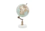 11" Teal + White Marble Globe Decor - Signature