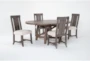 Jaxon Grey 54-72" Round Extendable Dining With Wood Chair Set For 4 - Side
