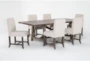 Jaxon Grey 76-96" Extendable Dining With Upholstered Chair Set For 6 - Side