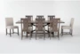 Jaxon Grey 76-96" Extendable Dining With 6 Wood Chair + 2 Upholstered Chair Set For 8 - Signature