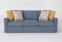 Smyth Memory Foam 92" Blue Weave Sofa - Signature