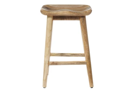 Brown Wood 24" Backless Counter Stool