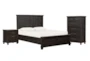 Jaxon Espresso King Wood Panel 3 Piece Bedroom Set With Chest & Nighstand - Signature