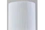 26" White Ceramic Cylinder Table Lamp With White Pleated Shade - Detail