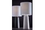 26" White Ceramic Cylinder Table Lamp With White Pleated Shade - Room