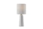 26" White Ceramic Cylinder Table Lamp With White Pleated Shade - Signature