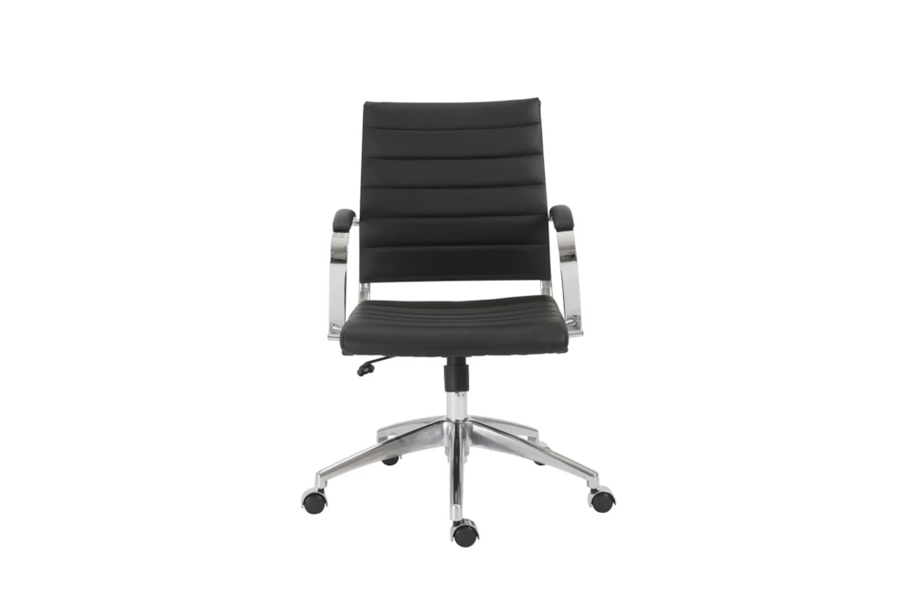 Aster Black Faux Leather Low Back Rolling Office Desk Chair