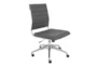 Aster Gray Faux Leather Low Back Armless Rolling Office Desk Chair - Detail