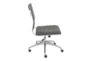 Aster Gray Faux Leather Low Back Armless Rolling Office Desk Chair - Detail